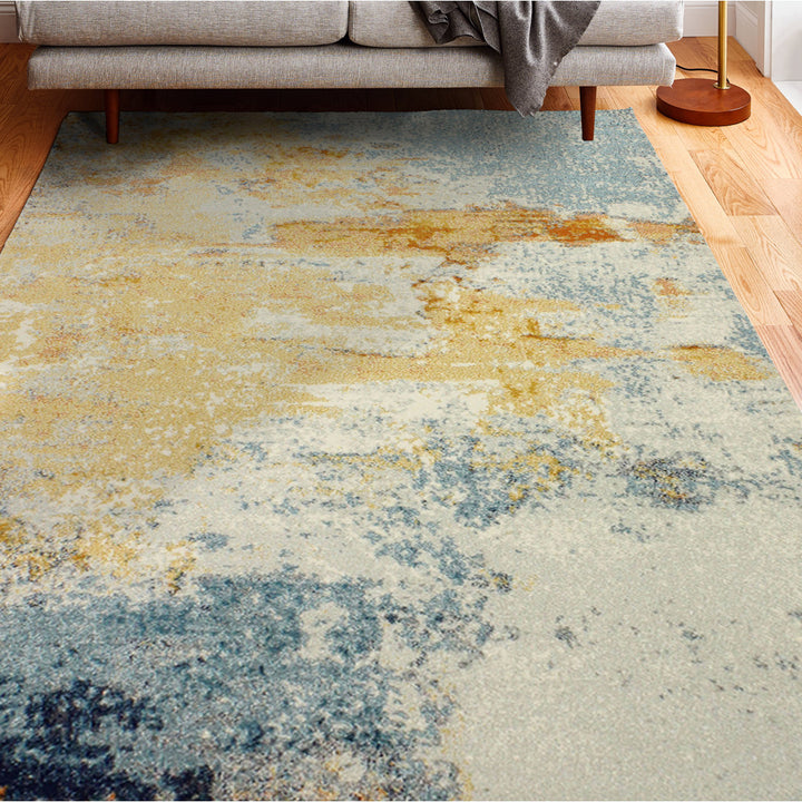Boyland Abstract Blue/Yellow Area Rug Trent Austin Design® Rug Size: Rectangle 8'6" x 11'6"