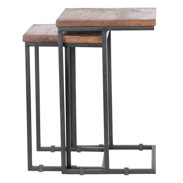 Eastville C Table Nesting Tables Steelside™ Color: Black/Mahogany Brown