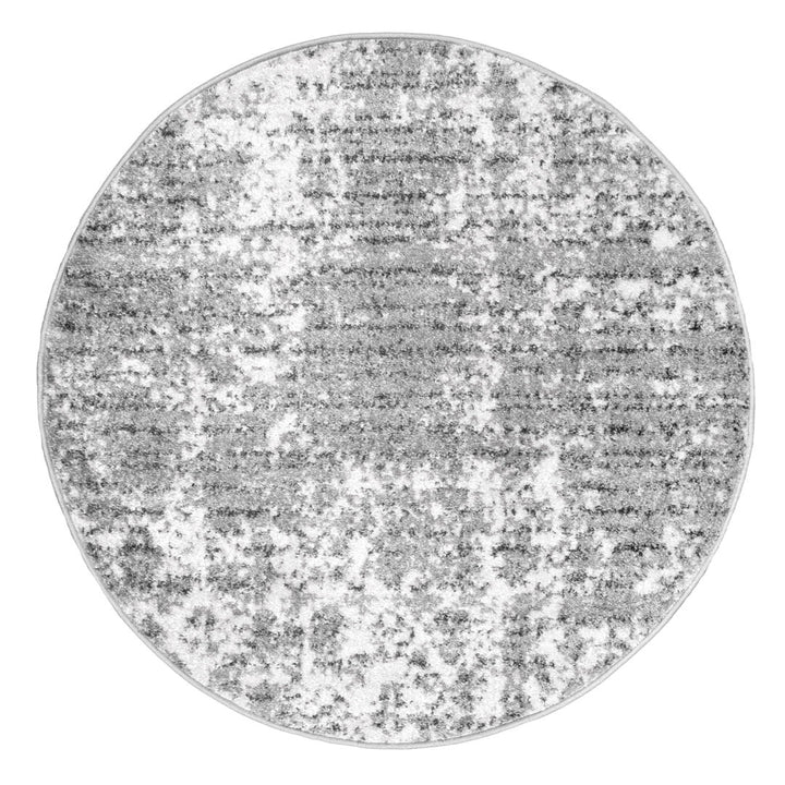 Deedra Modern Abstract Power Loom Performance Gray/White Rug 17 Stories Rug Size: Round 10'