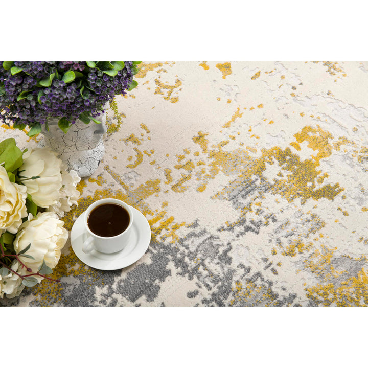 Tylor Abstract Gold Area Rug Williston Forge Rug Size: Runner 2' x 8'