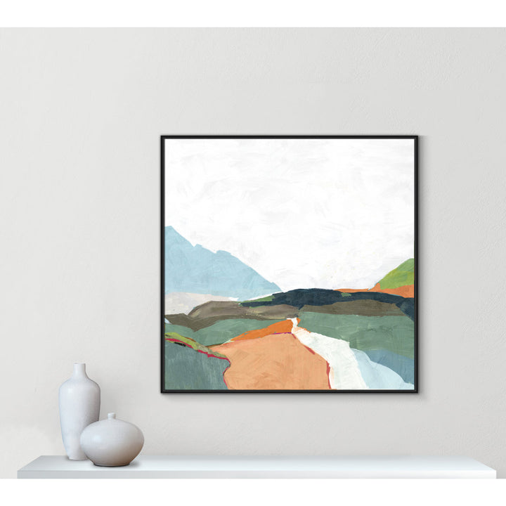 April Morning - Floater Frame Painting on Canvas Joss & Main Size: 46.5" H x 46.5" W x 2" D Format: Black