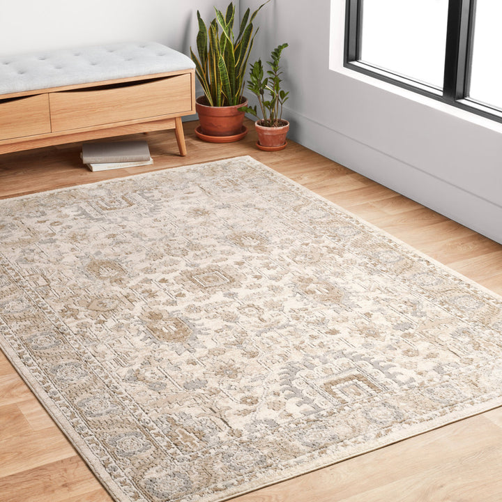 Sagefield Oriental Ivory/Sand Area Rug Charlton Home® Rug Size: Rectangle 7'11" x 10'6"