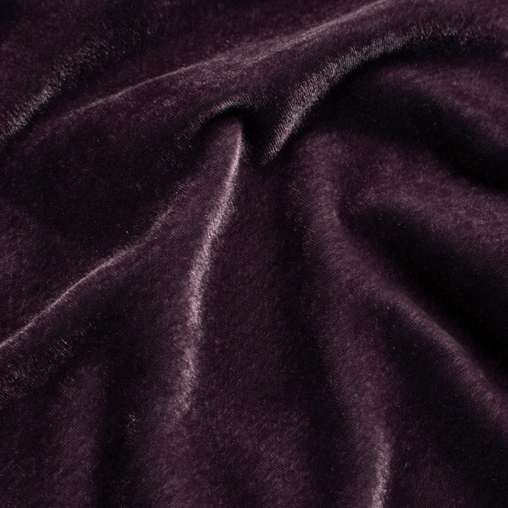 Stella Solid Color Faux Silk Velvet Romantic Western 48x108 inch Single Curtain Panel HiEnd Accents Curtain Color: Dark Violet