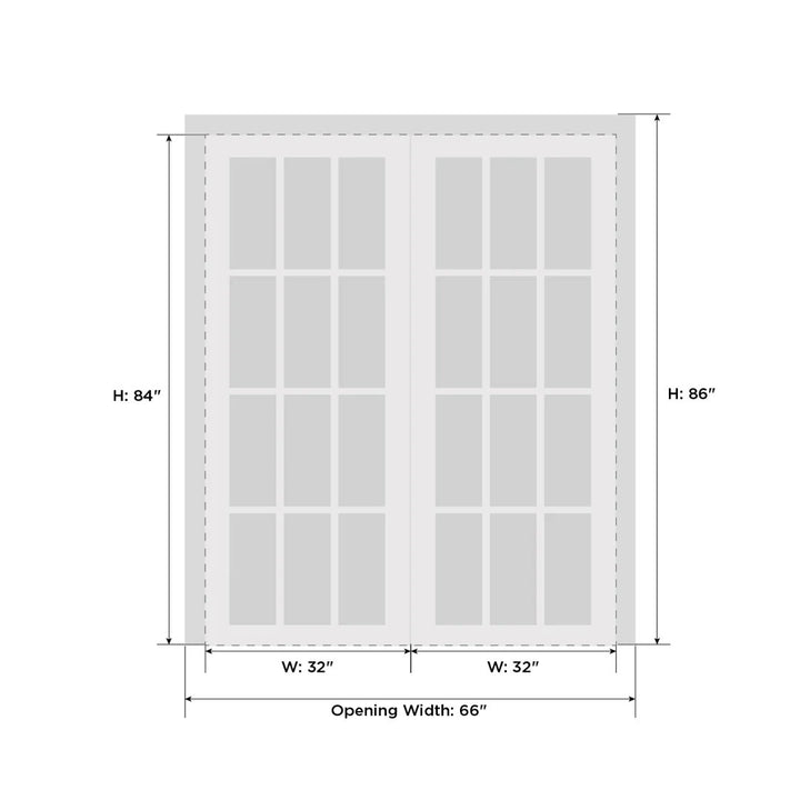 Interior Lucia Clear Glass Wood French White Doors SARTODOORS Size: 72" x 84"