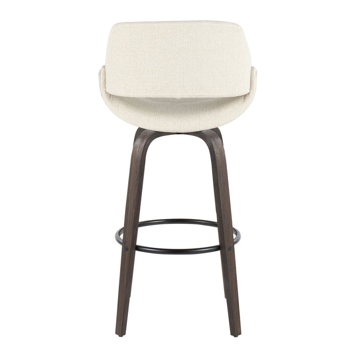 Lakyia Upholstered Bar & Counter Stool with Round Footrest George Oliver Upholstery: Cream, Seat Height: Bar Stool (30" Seat Height)