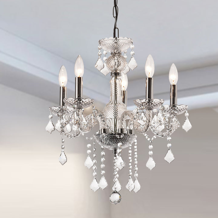 Petersburg 5 - Light Candle Style Classic Chandelier with Crystal Accents Willa Arlo™ Interiors