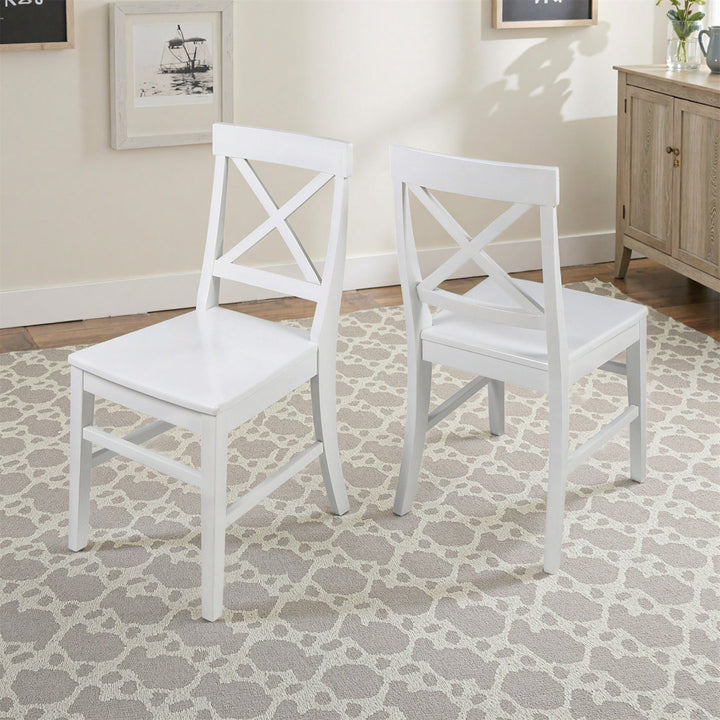 Hitz Solid Wood Cross Back Side Chair (Set of 2) Charlton Home® Color: White
