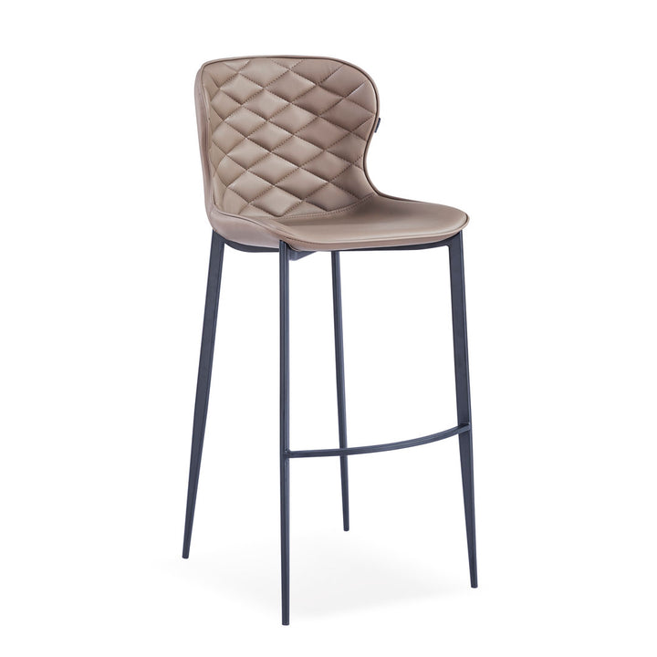 Albert Upholstered Bar & Counter Stool Upper Square™ Upholstery Color: Taupe, Base Color: Black Seat Height: Counter Stool (24” Seat Height)