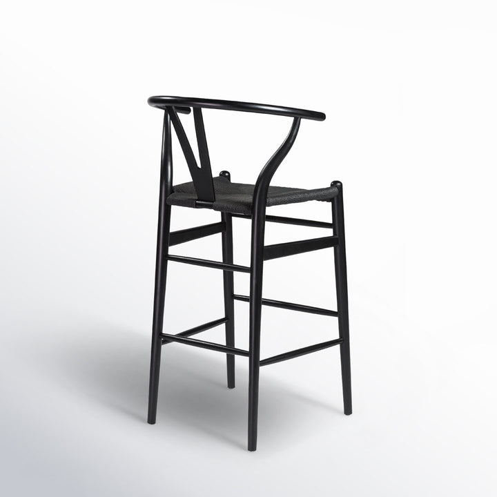Fairbanks Solid Wood Stool Joss & Main Seat Color: Black, Frame Color: Black Seat Height: Bar Stool (30.1" Seat Height)