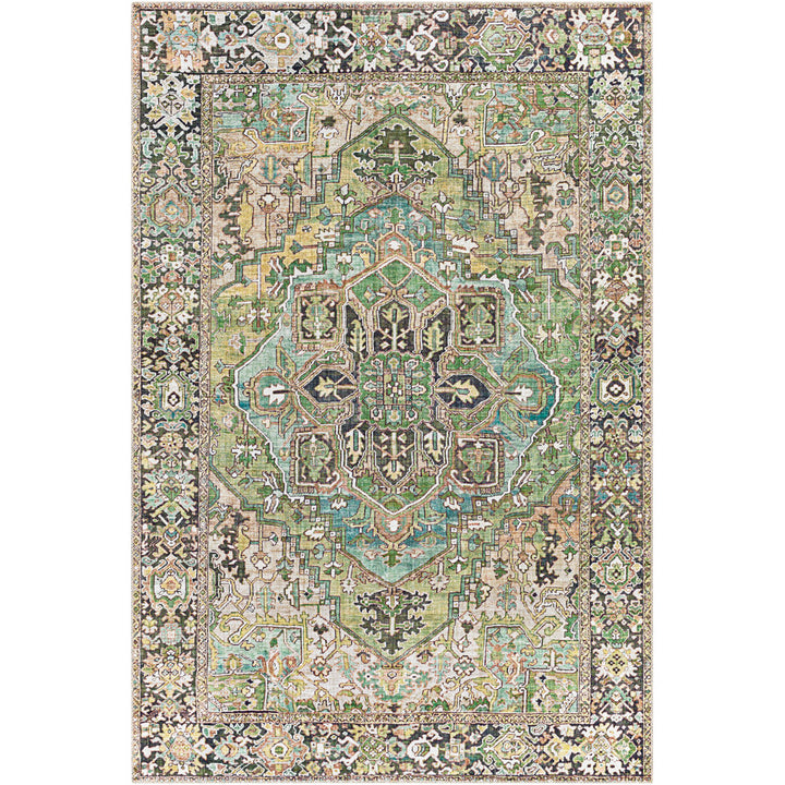 Albion Oriental Black/Green/Ivory Area Rug Mistana™ Rug Size: Rectangle 2'3" x 3'9"