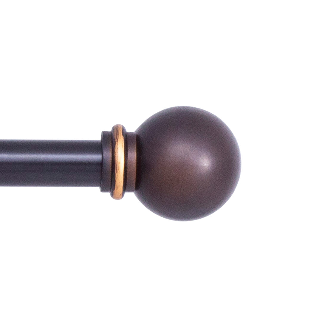 Wayfair Basics Ball End Single Curtain Rod, 28-48" or 48-86" Adjustable Length, 5/8" Dia. Steel Wayfair Basics® Size: 48" - 86"  Finish: Bronze