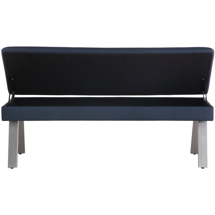 Melgoza Tufted Bench w/ Underseat Storage & Steel Legs Wade Logan®