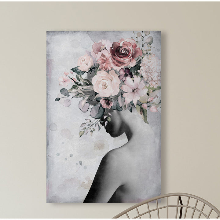 Fresh Floral Crown - Wrapped Canvas Print Marmont Hill Size: 18" H x 12" W x 1.5" D