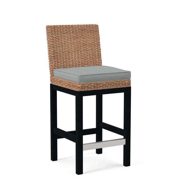 Seagrass Top Counter Stool Braxton Culler Leg Color: Black Finish Body Fabric: Light Blue Performance Fabric; 0851-55