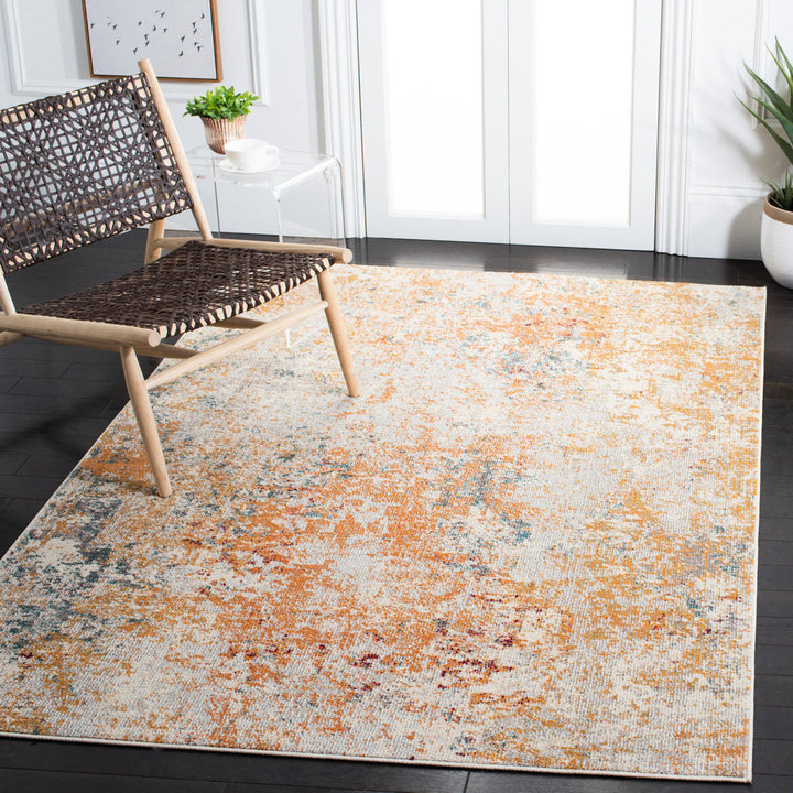 Besfort Abstract Ivory/Orange Area Rug Wade Logan® Rug Size: Rectangle 2'2" x 4'