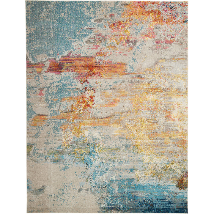 Adrihana Abstract Blue/Yellow Area Rug Williston Forge Rug Size: Rectangle 7'10" x 10'6"