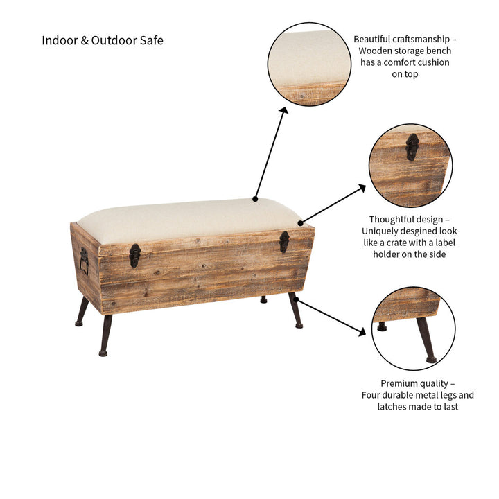 Annie Solid Wood Flip Top Storage Bench Sand & Stable™