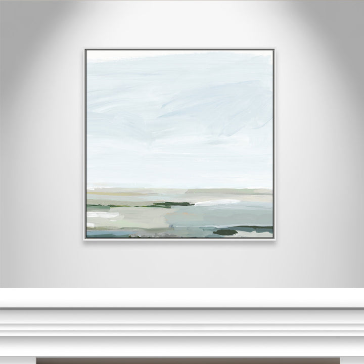 Pure Stillness - Floater Frame Painting Print on Canvas Joss & Main Size: 37.5" H x 37.5" W x 2" D Format: White