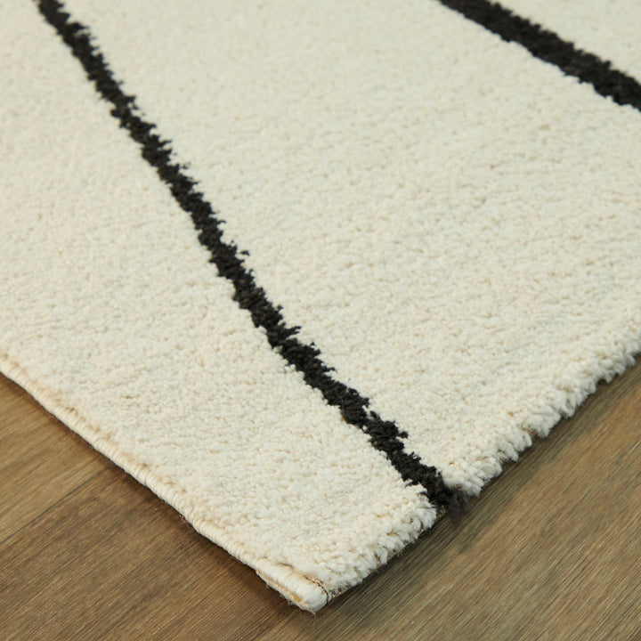 Goodrow Abstract Charcoal/White Area Rug Mercury Row® Rug Size: Rectangle 6'7" x 9'