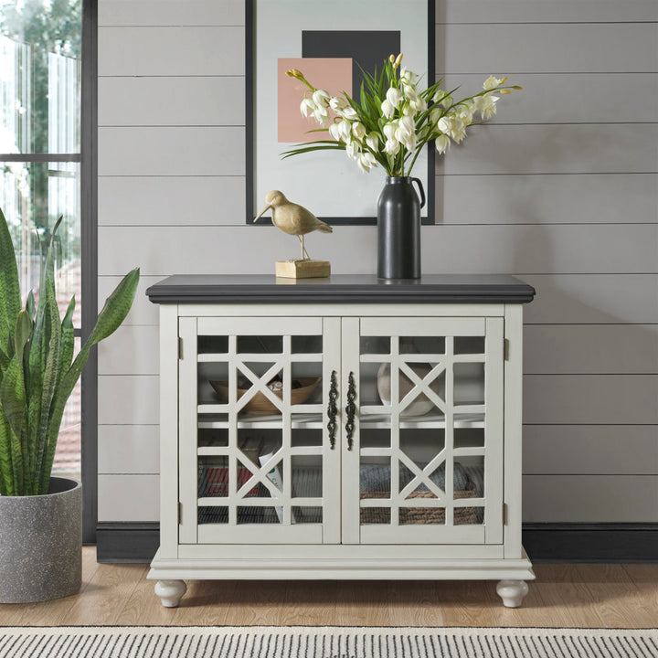 Ahmara 2 - Door Accent Cabinet Three Posts™ Color: Gray/White