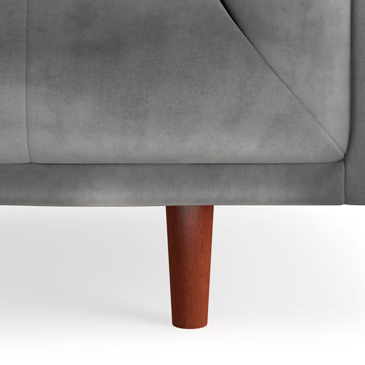 George 82" Velvet Tuxedo Arm Sofa AllModern Fabric: Platinum Gray Velvet