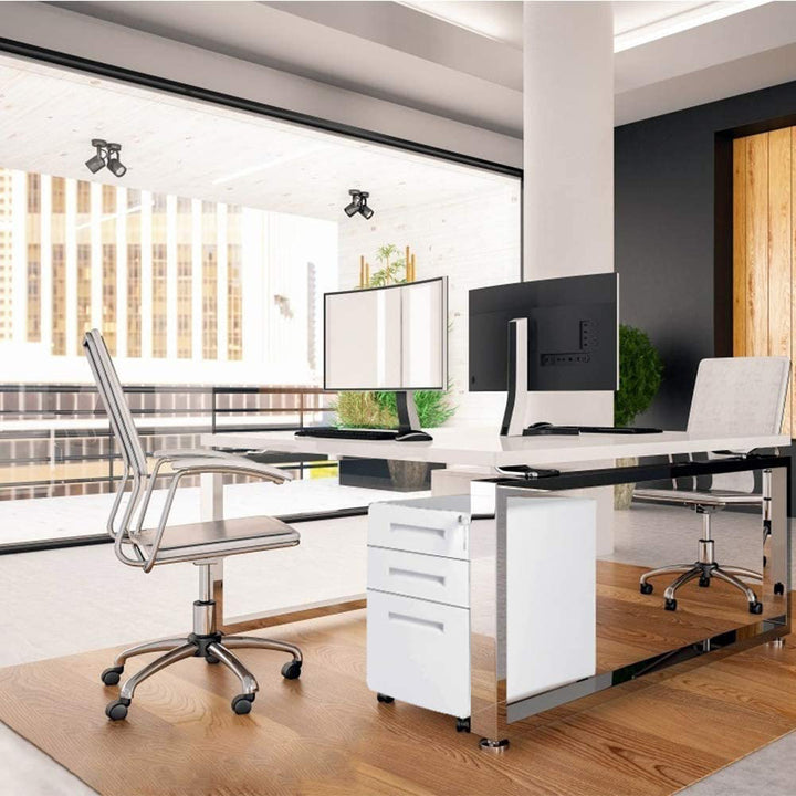 3-Drawer Vertical Filing Cabinet Ebern Designs Color: White