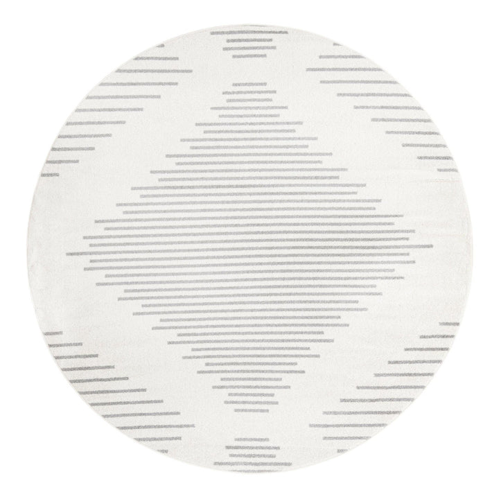 Cohutta Geometric Grey and Ivory Area Rug The Twillery Co.® Rug Size: Round 7'10"