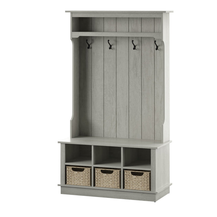 Bridget Hall Tree with Open Storage Sand & Stable™ Color: Fairfax Oak