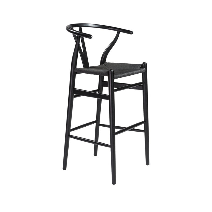 Fairbanks Solid Wood Stool Joss & Main Seat Color: Black, Frame Color: Black Seat Height: Bar Stool (30.1" Seat Height)