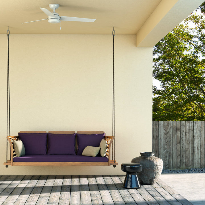 44" Cassius 3 - Blade Outdoor Standard Ceiling Fan with Pull Chain Hunter Fan Finish: Fresh White