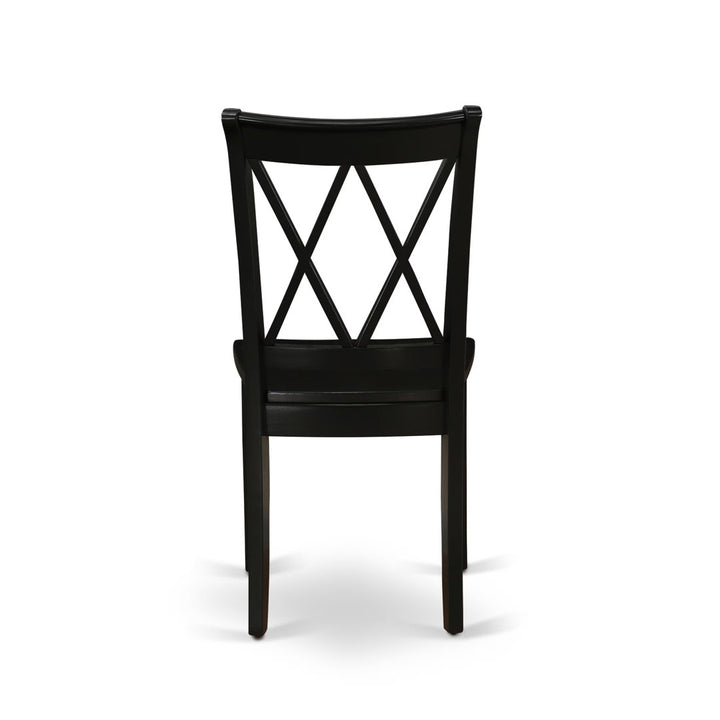 Letitia Solid Wood Double X-Back Side Chair (Set of 2) Lark Manor™ Color: Black