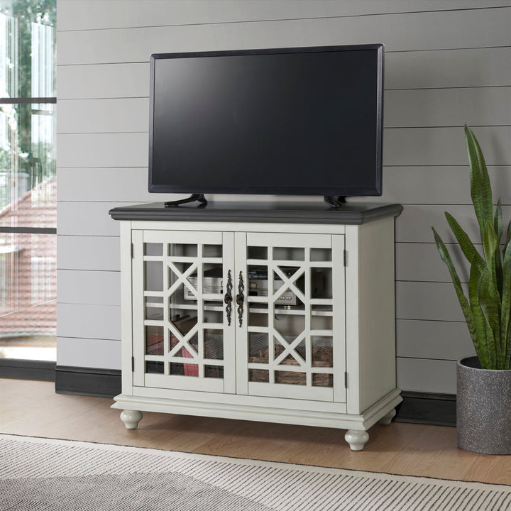 Ahmara 2 - Door Accent Cabinet Three Posts™ Color: Gray/White