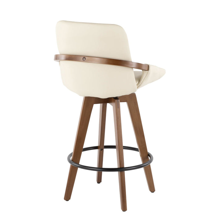 Whitacre Swivel Stool Wade Logan® Seat Height: Counter Stool (26" Seat Height), Upholstery: Cream Faux Leather
