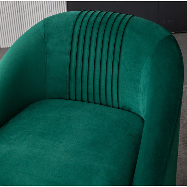 Arrun 28" W Velvet Swivel Barrel Chair (Set of 2) Wade Logan® Fabric: Green Velvet