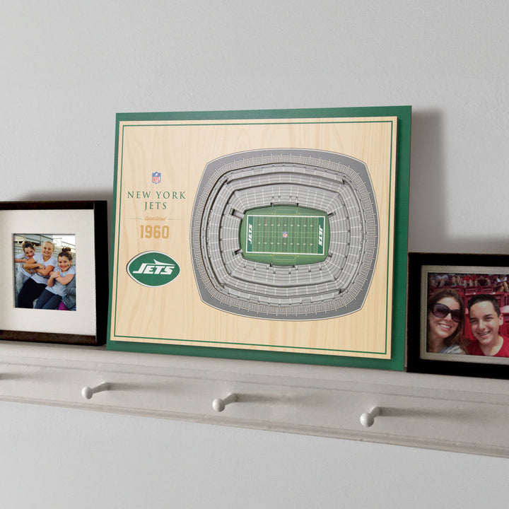 NFL 5-Layer Stadiumview Wall Art YouTheFan Color: Teal NFL Team: New York Jets