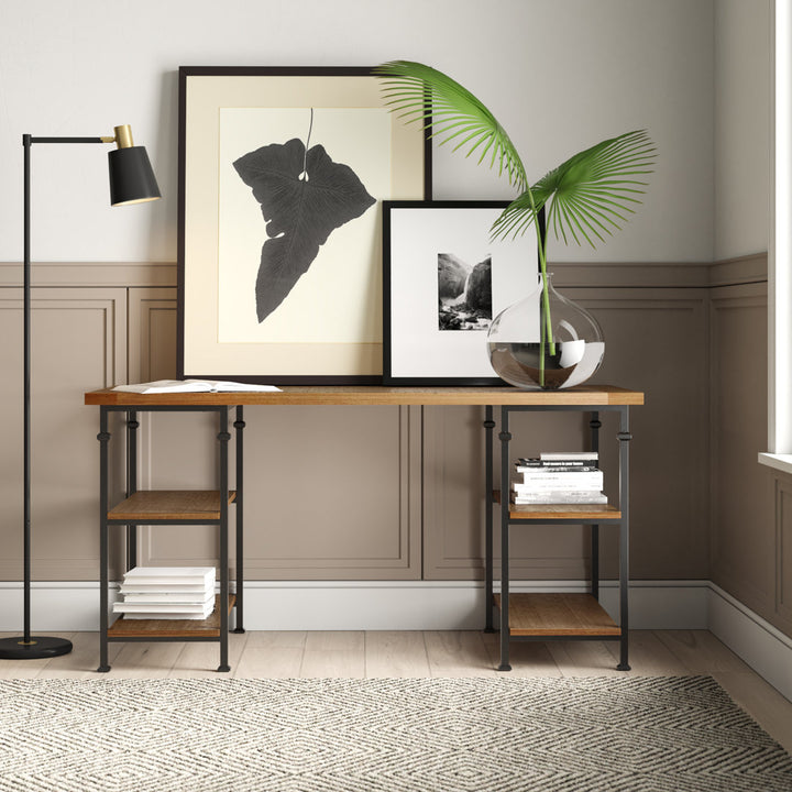 Zona Solid Wood Desk Mercury Row® Color: Rustic Oak