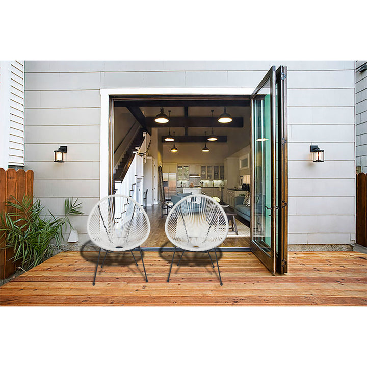 Gayden Woven Basket Patio Chair (Set of 2) George Oliver Color: White