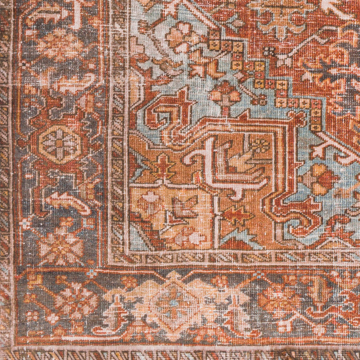 Mags Oriental Brick Red/Blue/Tan Area Rug Joss & Main Rug Size: Rectangle 3'6" x 5'6"