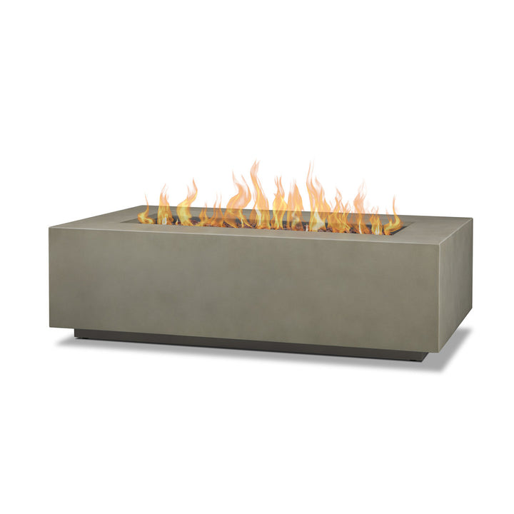 AEGEAN Propane / Natural Gas Outdoor Fire Pit Table Real Flame Size: 15" H x 50" W x 32" D Finish: Mist Gray