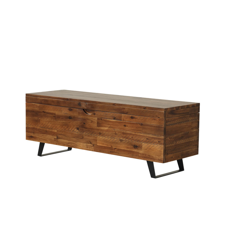 Coburn Wood Flip Top Storage Bench Steelside™