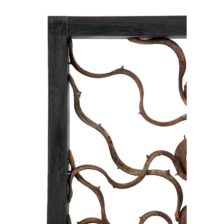 Rectangular Bauhinia and Teak Wood Wall Décor World Menagerie