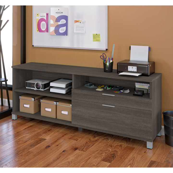 Idael 2 - 72W Credenza with 2 Drawers Ivy Bronx Finish: Bark Gray