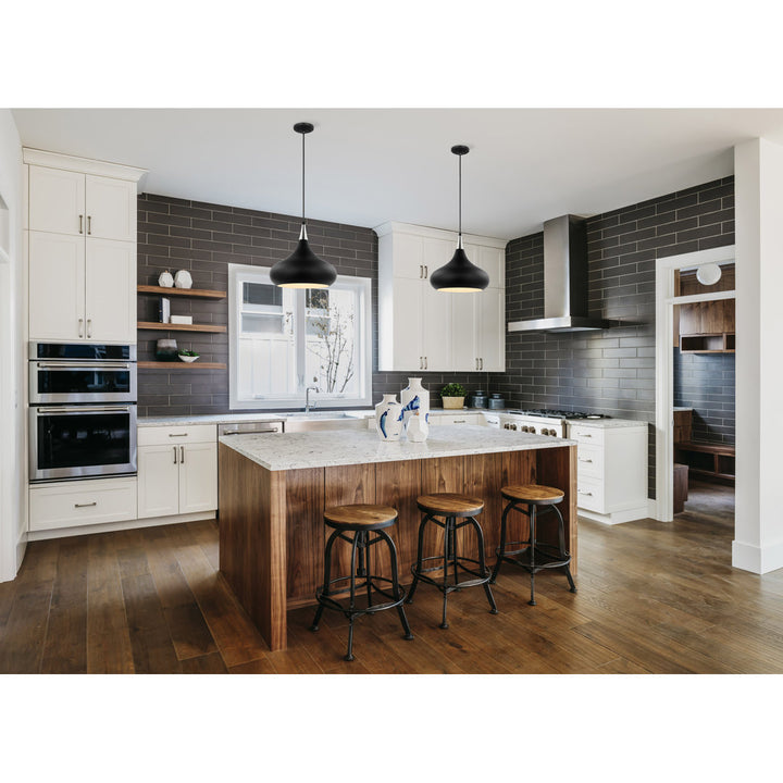 Braylon 1 - Light Single Teardrop Pendant Mercury Row® Size: 16" H x 18" W x 18" D Finish: Matte Black/Polished Nickel