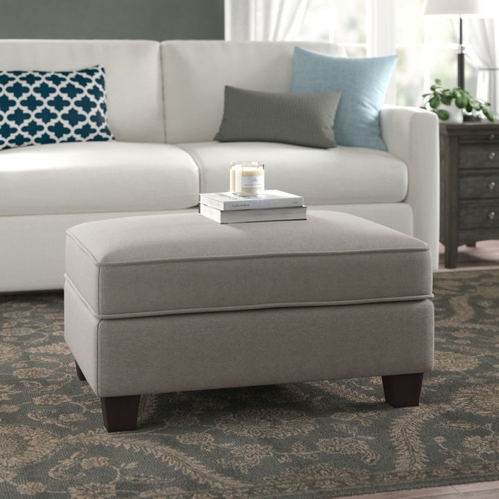 Alitza 34.49'' Wide Rectangle Storage Ottoman Wade Logan® Body Fabric: Beige