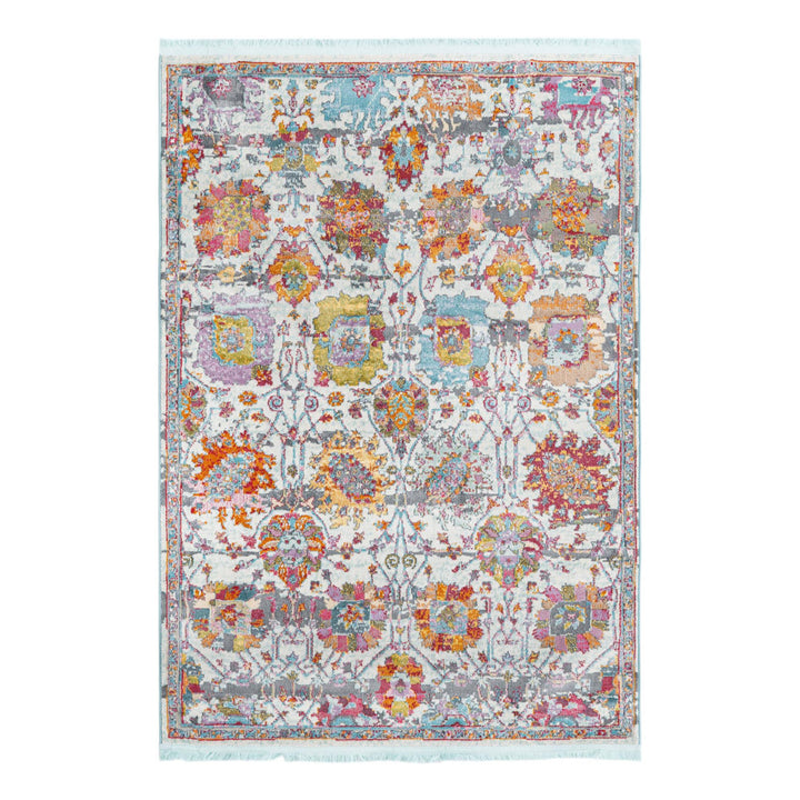 Haefner  Floral Orange/Gray/Blue Area Rug Langley Street® Rug Size: Rectangle 4'3" x 6'