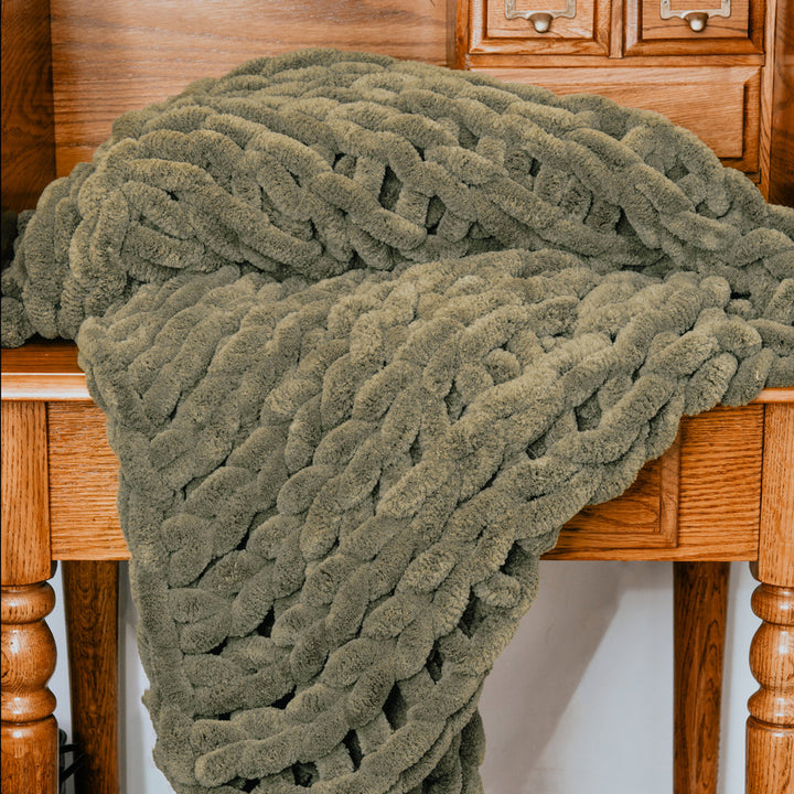 Chenille Knitted Chenille Throw Donna Sharp Color: Olive