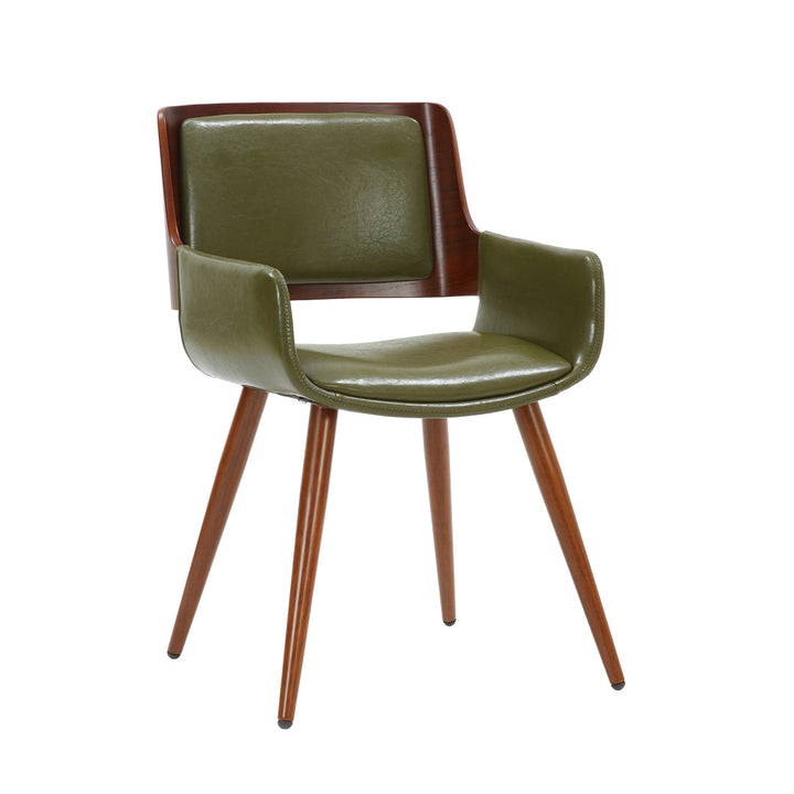 Seagraves Faux Leather Mid-Century Dining Chair Mercury Row® Upholstery Color: Olive Green Faux Leather