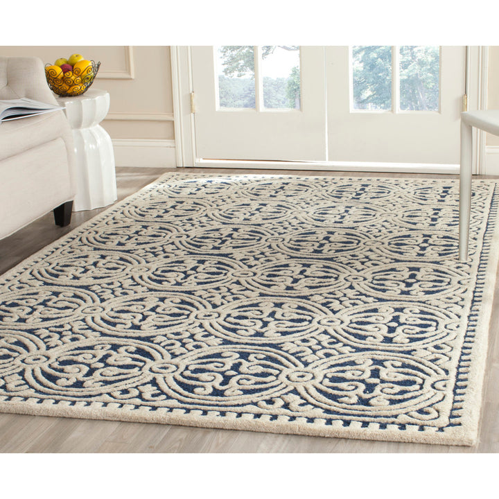 Sadik Hand Tufted Wool Geometric Rug Charlton Home® Rug Size: Rectangle 2'6" x 4'
