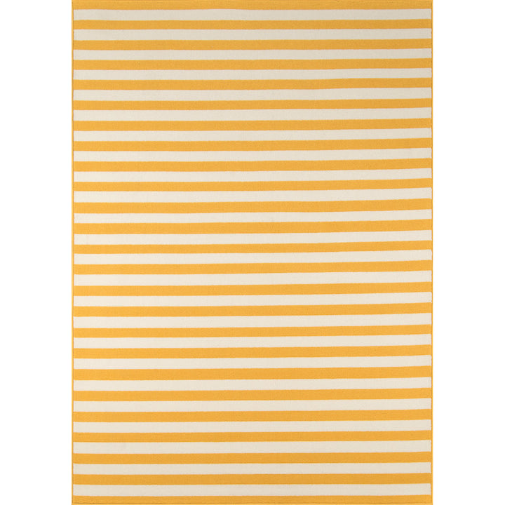 Yepez Striped Yellow/White Indoor / Outdoor Area Rug Breakwater Bay Rug Size: Rectangle 5'3" x 7'6"