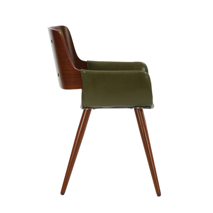 Seagraves Faux Leather Mid-Century Dining Chair Mercury Row® Upholstery Color: Olive Green Faux Leather